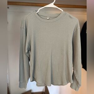 Waffle Crew Neck Long-Sleeve T-Shirt